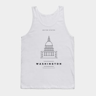 Washington Minimal Black Line Design Tank Top